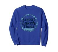 The Great Lake Times: Coastal Nostalgia Sweatshirt, Adult Unisex, Royal Blue, XXL