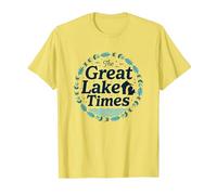 The Great Lake Times: Coastal Nostalgia T-Shirt, Men, Lemon, M