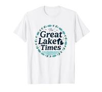 The Great Lake Times: Coastal Nostalgia T-Shirt, Men, White, S