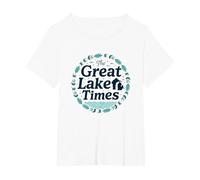 The Great Lake Times: Coastal Nostalgia T-Shirt, Women's Plus, White, 5X