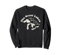 The Great Lakes Life is Better at the Lakes Vintage Map Sweatshirt