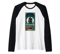 The Great Night Spooky Haunted House Scene Raglan Baseball Tee