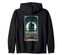 The Great Night Spooky Haunted House Scene Zip Hoodie