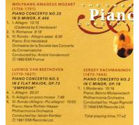 The Great Piano Concertos CD1 Mozart No20 K456, Beethoven No3, Rachmaninov No2 1st movement *See Picture for list/times