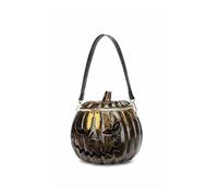 The Great Purely Handmade Leather Pumpkin Bag, Pumpkin Purses, Zipper Halloween Crossbody Bag for Women (Bronze)