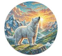 The Great Pyrenees 1000 Piece Circular Puzzle Wildlife Durable Pieces Stress Relief Game for Adults & Kids Educational Home Decor Creative Challenge 1000pcs (67.5x67.5cm)