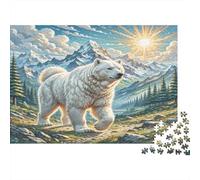 The Great Pyrenees Challenging 1000Pc Jigsaw for Adults - Samoyed in Mountain Landscape Recycled Paper Puzzle for Decompression, Creativity & Decoration 70x50cm/1000pcs