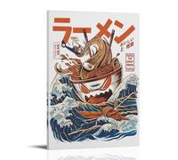 The Great Ramen Off Kanagawa Creative Waterproof Decorative Paintings Free of Framing Directly Pasted with Moisture-proof And Anti Fouling Materials Living Room Bedroom Hanging Paintings Artistic Sens