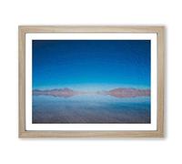 The Great Salt Lake In Utah By Modern Art Framed Print | A3 Oak Framed Wall Art | Ready to Hang | Modern Landscape Picture | Living Room Bedroom Lounge Office