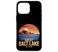 The Great Salt Lake Utah Tourist Vintage Retro Sunset Water Case for iPhone 16 Pro Max