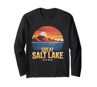 The Great Salt Lake Utah Tourist Vintage Retro Sunset Water Long Sleeve T-Shirt