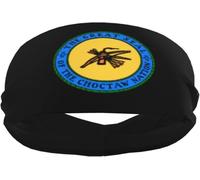 The Great Seal of The Choctaw Nation Sports Sweatbands for Men & Women, Non-Slip Elastic Wristbands & Headbands for Basketball, Tennis, Workout, Gym, Yoga, Absorbent & Breathable (Black)