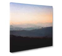 The Great Smokey Mountains Abstract Art Modern Canvas Wall Art Print Ready to Hang, Framed Picture for Living Room Bedroom Home Office Décor, 20x20 Inch (50x50 cm)