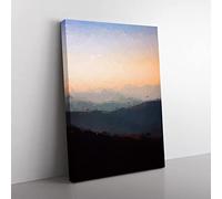 The Great Smokey Mountains Abstract Art Modern Canvas Wall Art Print Ready to Hang, Framed Picture for Living Room Bedroom Home Office Décor, 50x35 cm (20x14 Inch)