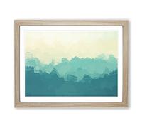 The Great Smokey Mountains In Abstract Modern Art Framed Wall Art Print, Ready to Hang Picture for Living Room Bedroom Home Office Décor, Oak A3 (46 x 34 cm)