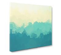 The Great Smokey Mountains in Abstract Modern Canvas Wall Art Print Ready to Hang, Framed Picture for Living Room Bedroom Home Office Décor, 14x14 Inch (35x35 cm)