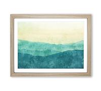 The Great Smokey Mountains Painting Modern Art Framed Wall Art Print, Ready to Hang Picture for Living Room Bedroom Home Office Décor, Oak A2 (64 x 46 cm)