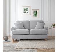 The Great Sofa Company Ezra 2 Seater Textured Velvet Sofa - Scroll Arm in Light Grey The Great Sofa Company Light Grey 2 Seater