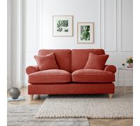 The Great Sofa Company Ezra 2 Seater Textured Velvet Sofa - Scroll Arm in Terracotta The Great Sofa Company Terracotta 2 Seater