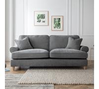 The Great Sofa Company Ezra 3 Seater Textured Velvet Sofa - Scroll Arm in Charcoal The Great Sofa Company Charcoal 3 Seater