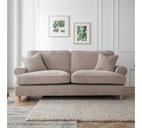 The Great Sofa Company Ezra 3 Seater Textured Velvet Sofa - Scroll Arm in Taupe The Great Sofa Company Taupe 3 Seater