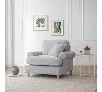 The Great Sofa Company Ezra Armchair in Textured Velvet - Classic Scroll Arm Settee in Light Grey The Great Sofa Company Light Grey Armchair