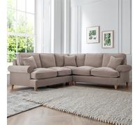 The Great Sofa Company Ezra Large Textured Velvet Corner Sofa - Scroll Arm in Taupe The Great Sofa Company Taupe Large