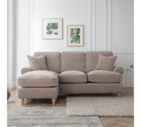 The Great Sofa Company Ezra Left Hand Velvet Chaise Sofa - Scroll Arm in Taupe | Size: Medium The Great Sofa Company Taupe Medium