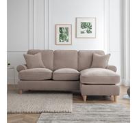 The Great Sofa Company Ezra Right Hand Velvet Chaise Sofa - Scroll Arm in Taupe | Size: Medium The Great Sofa Company Taupe Medium