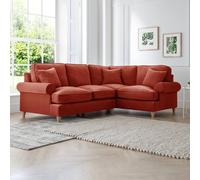 The Great Sofa Company Ezra Right Hand Velvet Corner Sofa - Scroll Arm in Terracotta | Size: Medium The Great Sofa Company Terracotta Medium