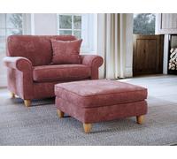 The Great Sofa Company Flora Footstool Glory Deep Terra in Terracotta The Great Sofa Company Terracotta