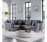 The Great Sofa Company Jackson Left Hand Facing Chenille Corner Sofa in Grey | Size: Medium The Great Sofa Company Grey Medium