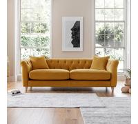The Great Sofa Company Kensington 3-Seater Velvet Chesterfield Sofa in Gold | Size: 3 Seater The Great Sofa Company Gold 3 Seater