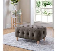 The Great Sofa Company Kensington Velvet Chesterfield Footstool in Grey The Great Sofa Company Grey