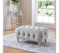 The Great Sofa Company Kensington Velvet Chesterfield Footstool in Silver The Great Sofa Company Silver