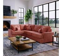 The Great Sofa Company Ophelia Left Hand Facing Chenille Corner Sofa in Red | Size: 3 Seater The Great Sofa Company Red 3 Seater