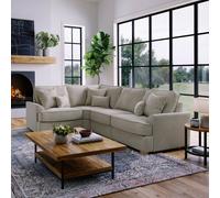 The Great Sofa Company Ophelia Left Hand Facing Chenille Corner Sofa in Stone | Size: 3 Seater The Great Sofa Company Stone 3 Seater