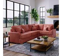 The Great Sofa Company Ophelia Right Hand Facing Chenille Corner Sofa in Red | Size: 3 Seater The Great Sofa Company Red 3 Seater