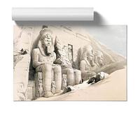 The Great Temple of Aboosimble Nubia by David Roberts Design | Unframed Wall Art Print | Ready to Frame Poster | Modern Home Decor Picture | Artwork for Living Room | A2 (42x59.4 cm)