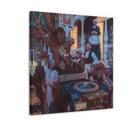 The Great Things of Life-Travel 1921 by Dean Cornwell - American Illustrator Wall Art Print Featuring Classic Car And Group Figures Cool Artworks Painting Wall Art Canvas Prints Hanging Picture Home D