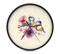 The Great Tit Birds 10 Inch Wall Clock Round White-style
