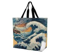 The Great Wa1ve Large Tote Bag Reusable for Shopping