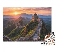The Great Wall 1000 Piece Puzzle Sunset Mountains for Relaxation Experienced Jigsaw Fans Memory Improvement Housewarming Gift 38x26cm/1000pcs
