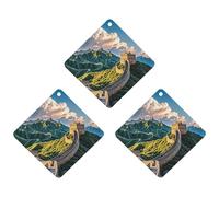 The Great Wall Car Air Freshener, 3 Pcs Rhombus Hanging Air Freshener Cards, Long Lasting Fragrance Scented Cards for Car, Home, Office Black-style