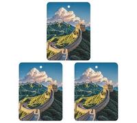 The Great Wall Car Air Freshener, 3 Pcs Square Hanging Air Freshener Cards, Long Lasting Fragrance Scented Cards for Car, Home, Office Black-style