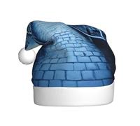 the Great Wall Christmas Hat, Santa Hats for Adults Velvet Comfort Hat for New Year Festive Party