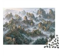 The Great Wall Jigsaw Puzzle for Game 1000 Pieces Misty Mountain Beginners Puzzle Starters Anxiety Relief Secret Santa Gift 52x38cm/1000pcs