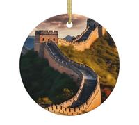 The Great Wall of China A 2.9-inch Ceramic Christmas Ornament with a Printed Pattern Perfect for windowsills porches and Living Rooms