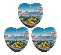The Great Wall of China Car Air Freshener, 3 Pcs Love form Hanging Air Freshener Cards, Long Lasting Fragrance Scented Cards for Car, Home, Office Black-style