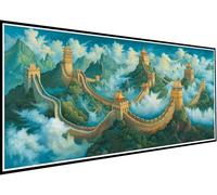 The Great Wall of China Diamond Art Kits Adults, 5D Diamond Painting Landscape DIY Crystal Art Kits for Adults, Cross Stitch Rhinestone Embroidery Painting for Home Room Decor 14x32in/35x80cm 89-fJ